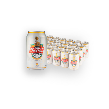 Cerveza Cristal Extra, 24 latas de 355ml, ALC 5.2% VOL