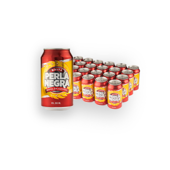 Malta Perla Negra, 24 latas de 355 ml, Sin Alcohol